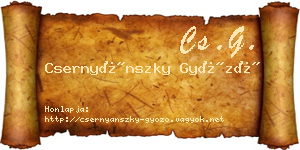 Csernyánszky Győző névjegykártya