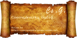 Csernyánszky Győző névjegykártya